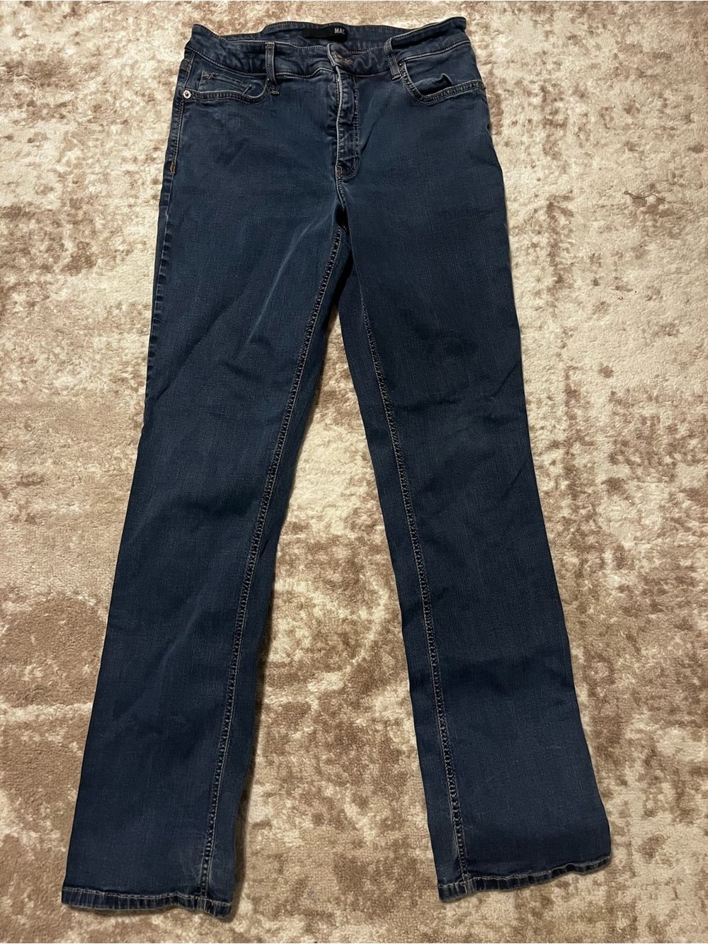 MAC Jeans Melanie Womens Dark Wash Straight Leg Stretch Denim Size 44/34 34x33